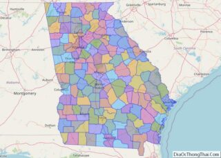 Political map of Georgia State – Printable Collection