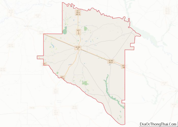Map of Appling County
