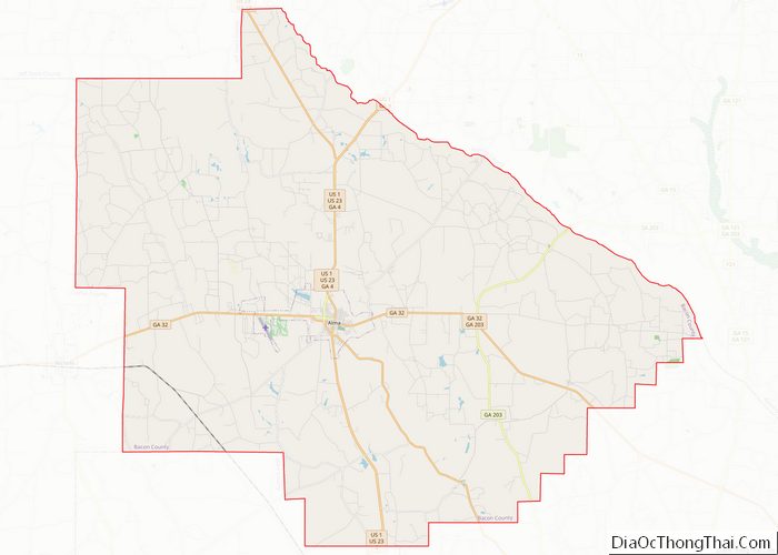 Map of Bacon County