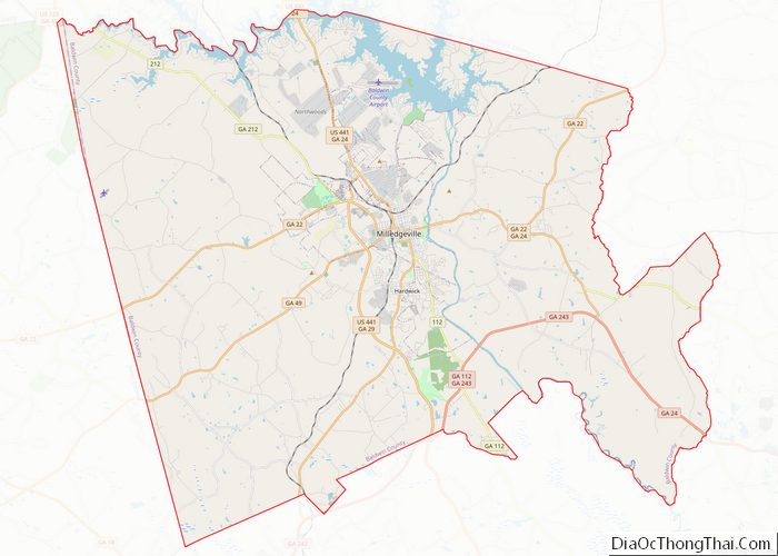 Map Of Baldwin County Georgia A C Th Ng Th I   Usa  Georgia  Baldwin 