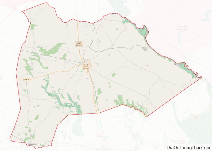 Map of Burke County