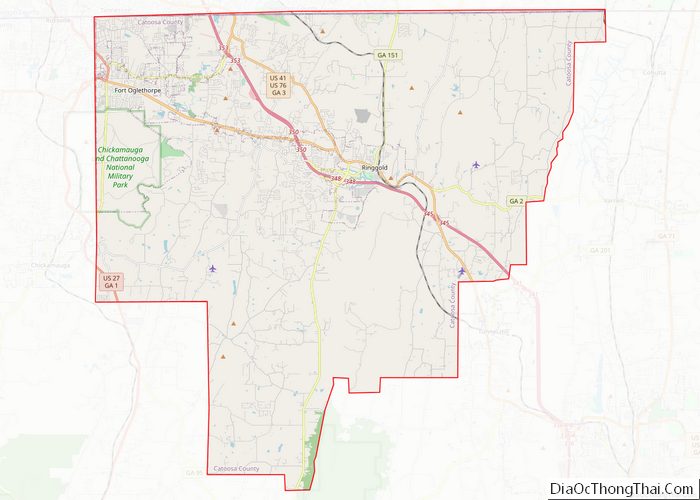 Map of Catoosa County