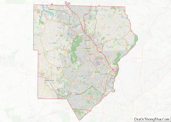 Map of Cobb County