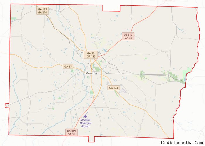 Map of Colquitt County