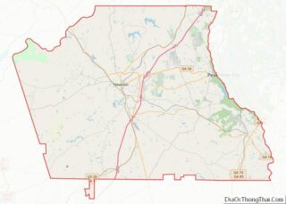 Map of Coweta County, Georgia