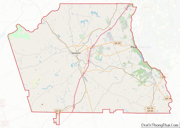Map of Coweta County