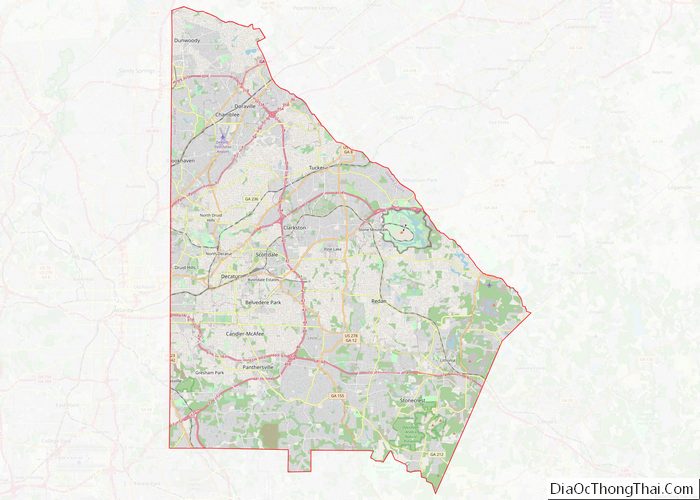 Map of DeKalb County