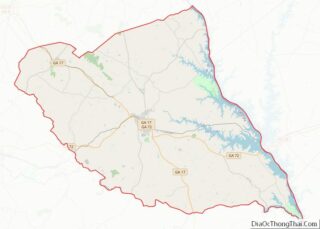 Map of Elbert County, Georgia