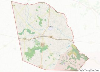 Map of Evans County, Georgia