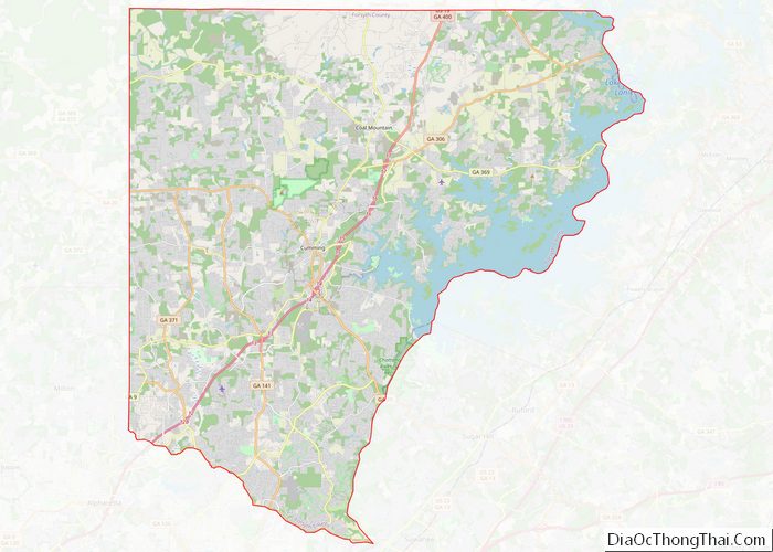 Map of Forsyth County, Georgia - Thong Thai Real