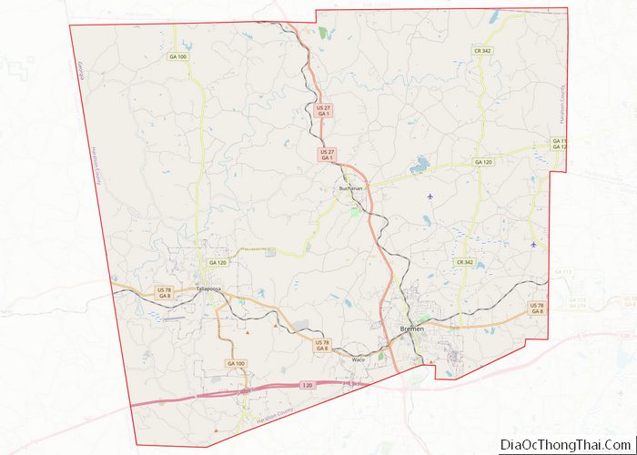 Map of Haralson County