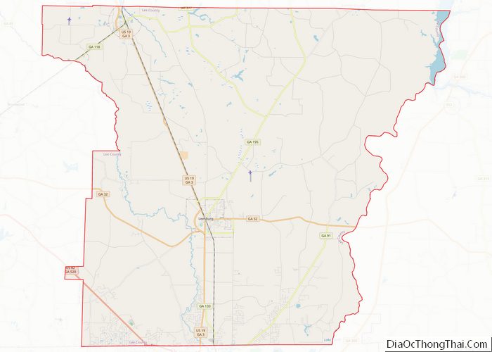 Map of Lee County, Thong Thai Real