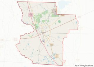 Map of Lowndes County, Georgia