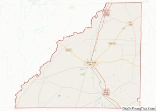 Map of Mitchell County, Georgia