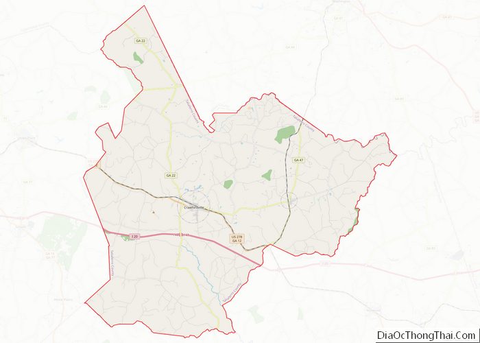 Map of Taliaferro County