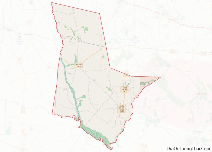 Map of Tattnall County