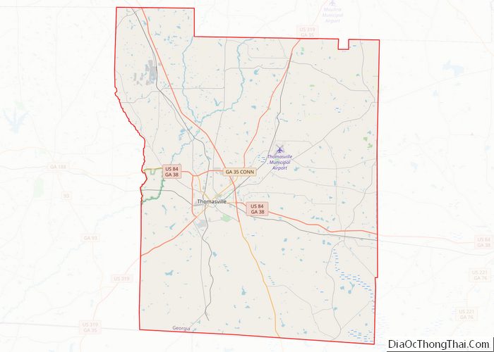 Map Of Thomas County Georgia 7336