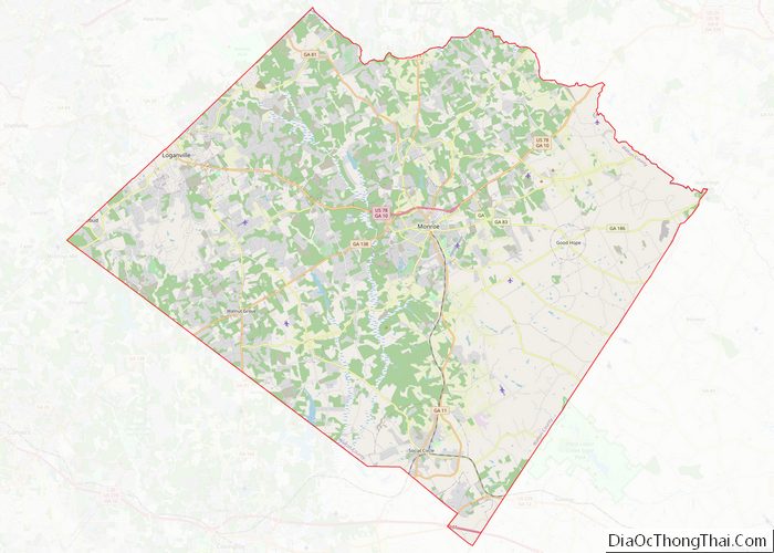Map Of Walton County Georgia 4296