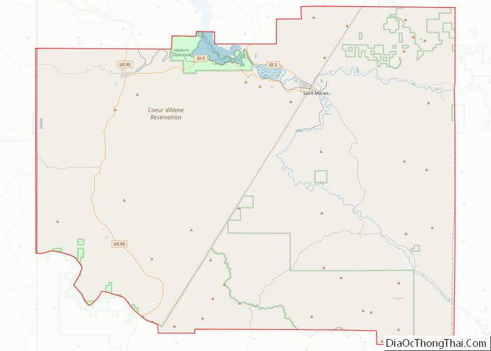 Map of Benewah County, Idaho - Thong Thai Real