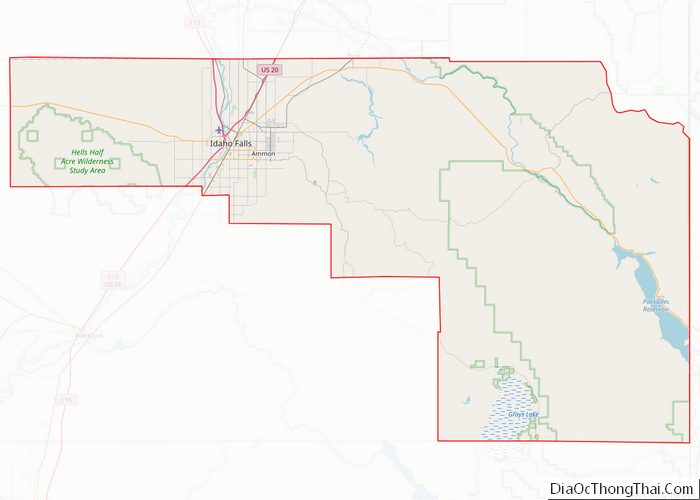 Map of Bonneville County