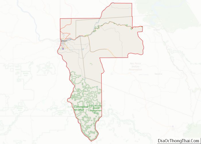 Map of Nez Perce County