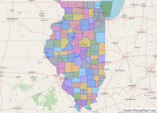 Political map of Illinois State – Printable Collection
