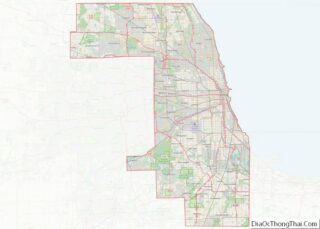 Map of Cook County, Illinois