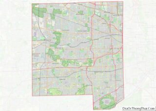 Map of Dupage County, Illinois