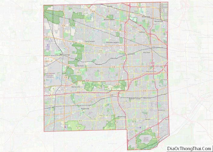 Map of Dupage County