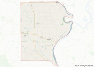 Map of Gallatin County, Illinois