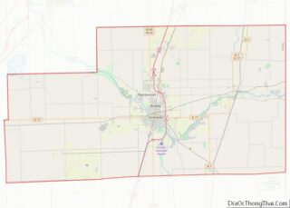 Map of Kankakee County, Illinois