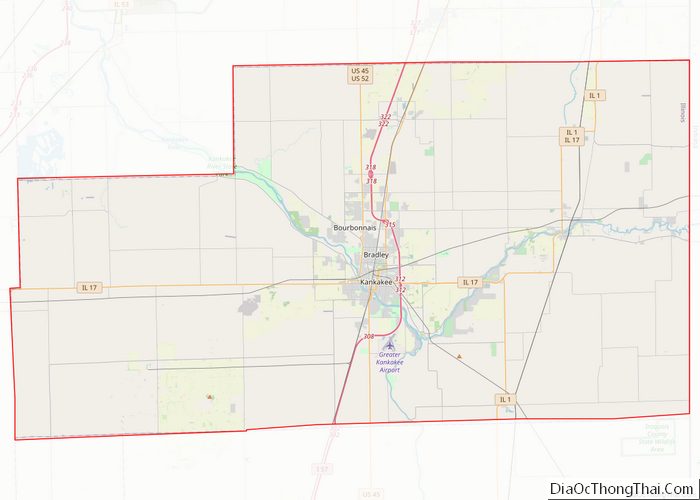 Map of Kankakee County