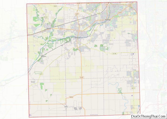 Map of Kendall County, Illinois - Thong Thai Real