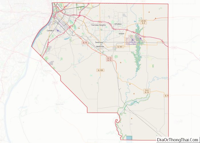 Map of Saint Clair County