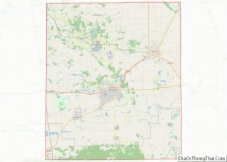 Map of Saline County, Illinois