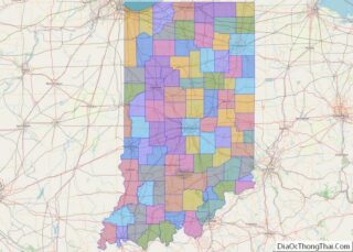 Political map of Indiana State – Printable Collection