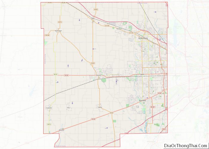 Map of Hendricks County