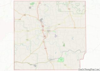 Map of Lawrence County, Indiana