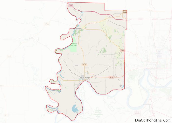 Map of Posey County