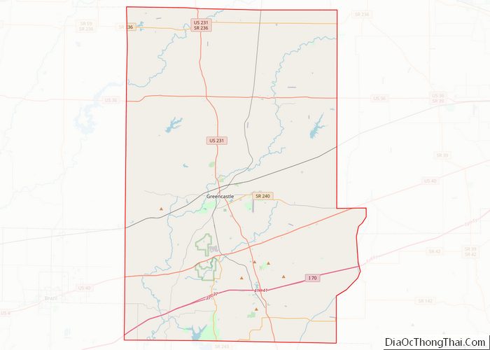 Map Of Putnam County, Indiana - Địa Ốc Thông Thái