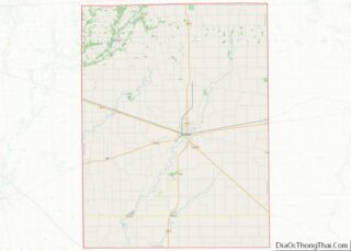 Map of Rush County, Indiana