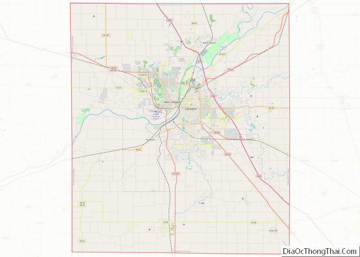 Map of Tippecanoe County