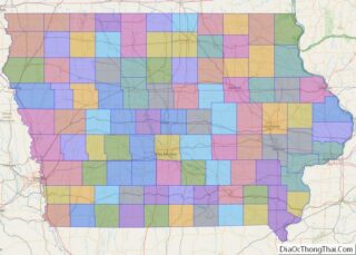 Political map of Iowa State – Printable Collection