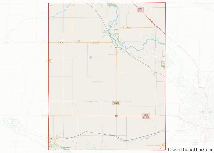 Map of Benton County, Iowa