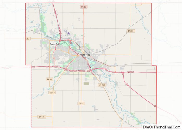 Map of Black Hawk County, Iowa - Thong Thai Real