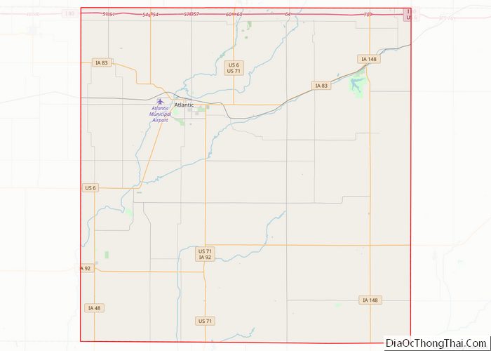 Map Of Cass County, Iowa - Thong Thai Real