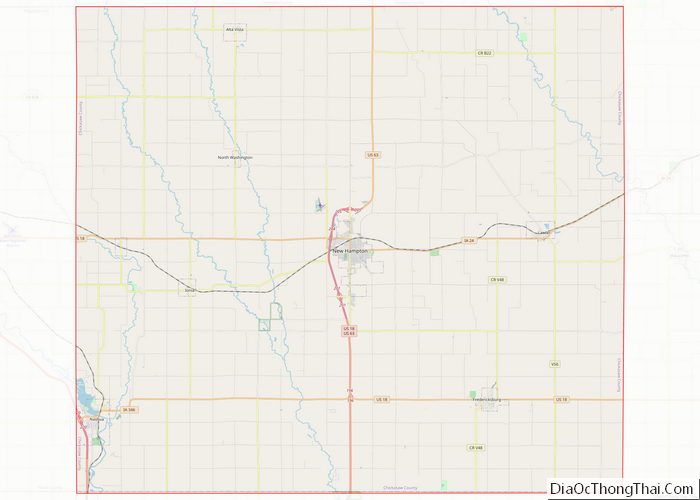 Map of Chickasaw County