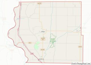 Map of Fremont County, Iowa