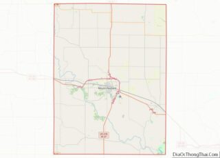 Map of Henry County, Iowa