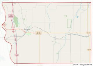 Map of Mills County, Iowa